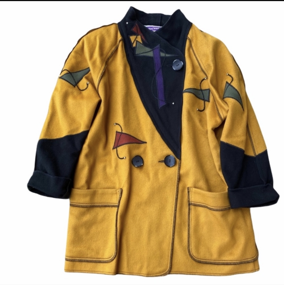 Stunning Vintage Yellow Pure Wool Coat